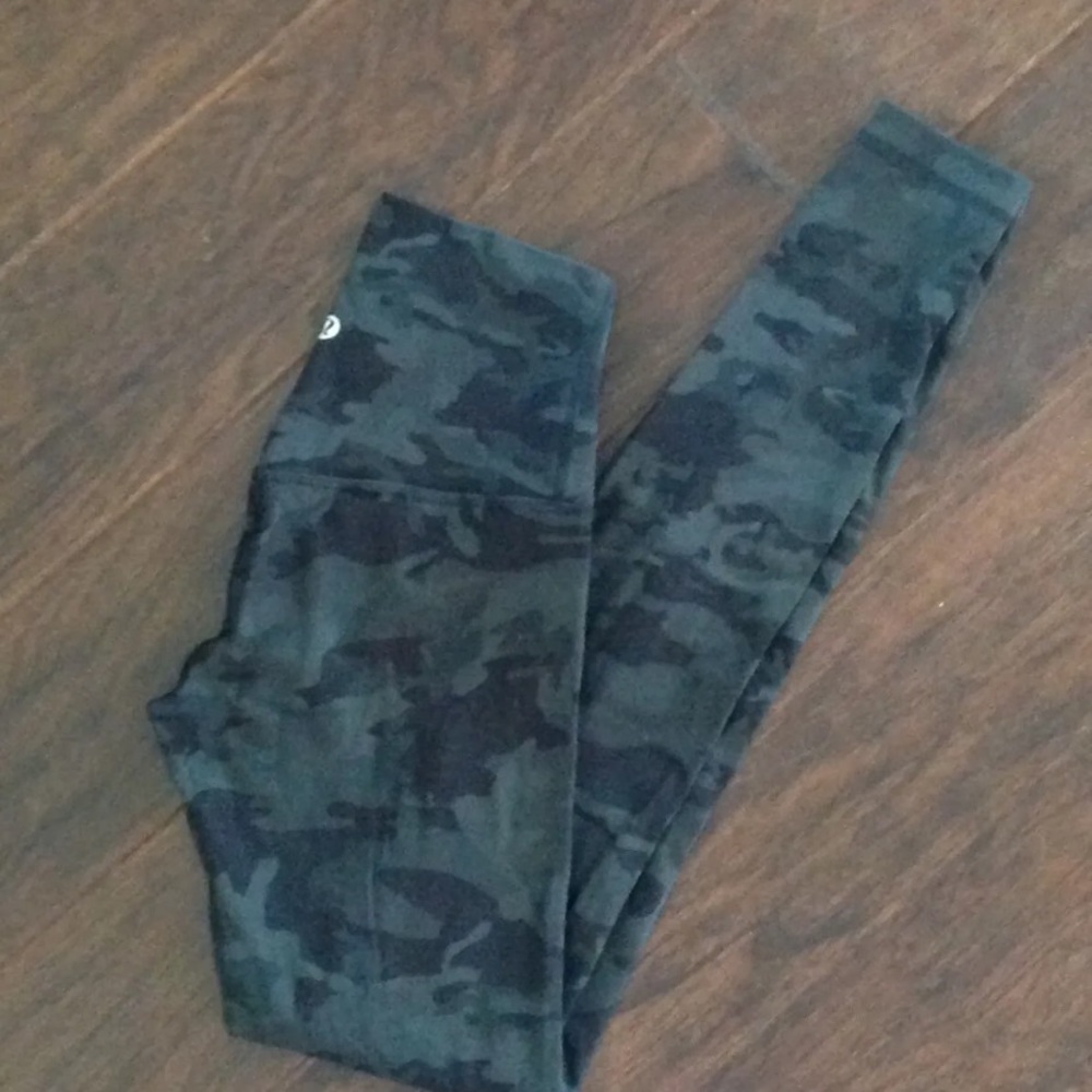 Lululemon Align Pant, Full Length 28", Incognito Camo Multi Gator Green 2